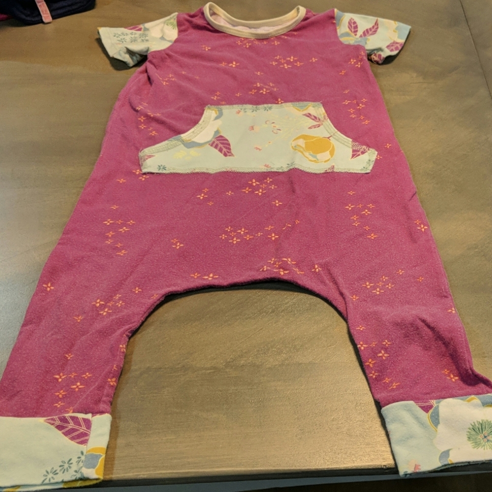 Gigi and Max Fuschia Short Sleeve Romper